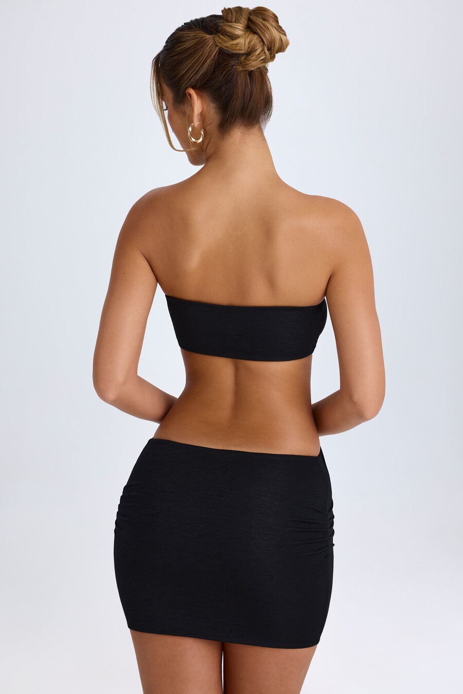 bandeau mini-jurk met uitsnijdingen in zwart