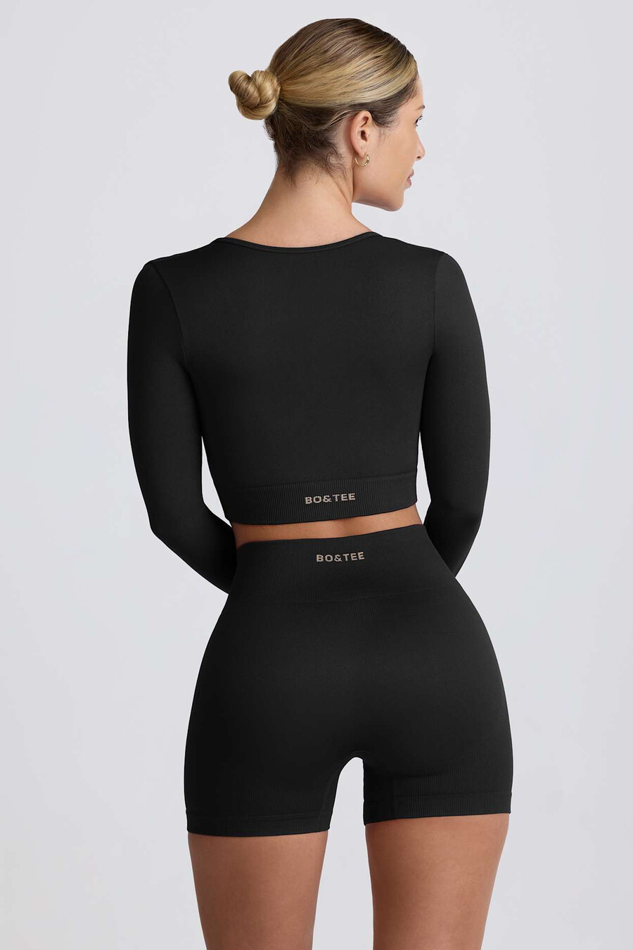 super sculpt naadloze mini-shorts met hoge taille in zwart