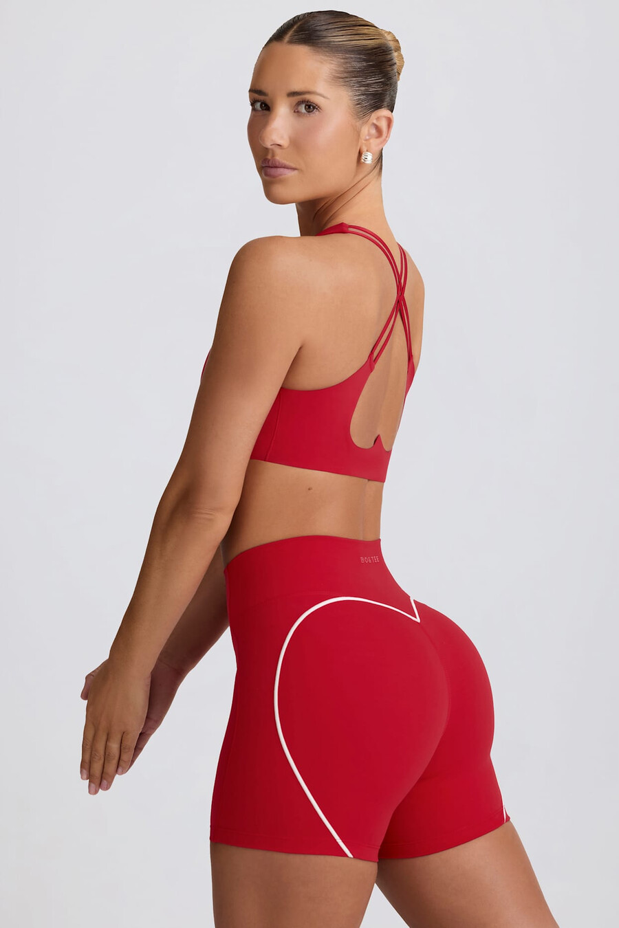 zachte sportieve minishorts in felrood