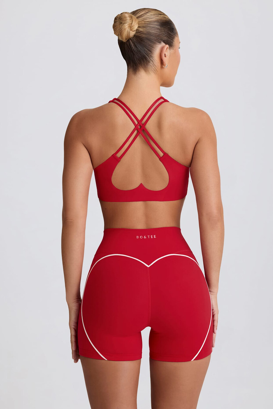 zachte sportieve minishorts in felrood