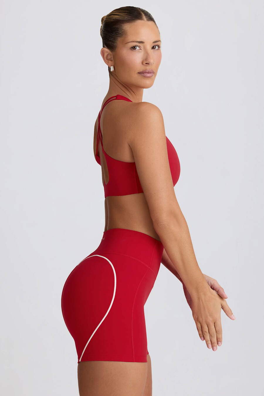 zachte sportieve minishorts in felrood