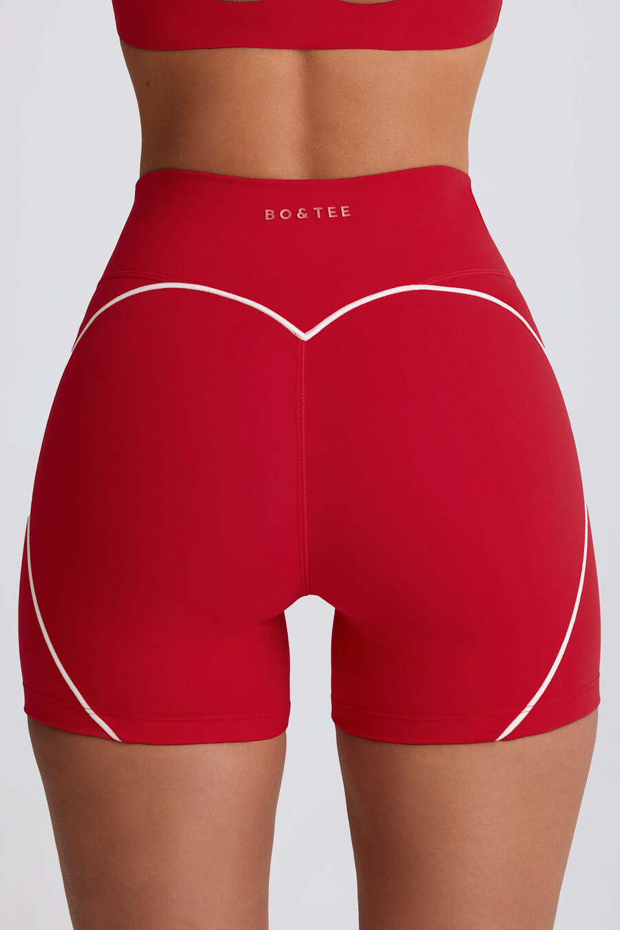 zachte sportieve minishorts in felrood