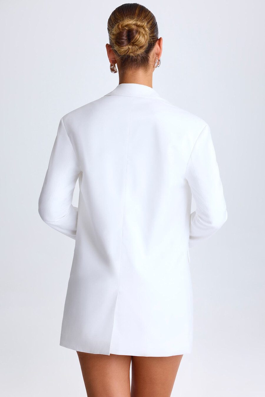 oversized blazer met enkele rij knopen in wit