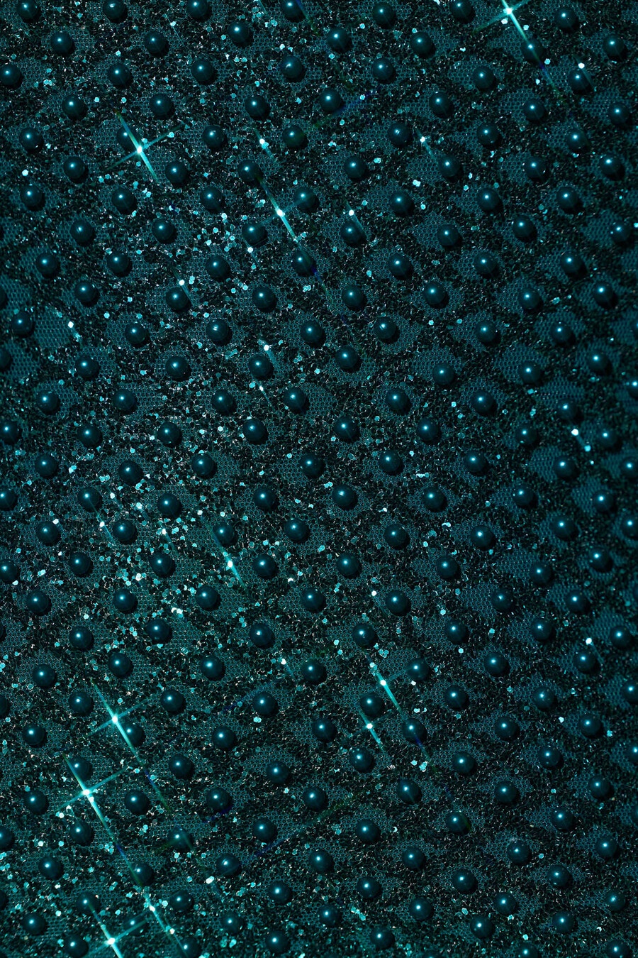 versierde mini-jurk met ballonzoom in turquoise groen