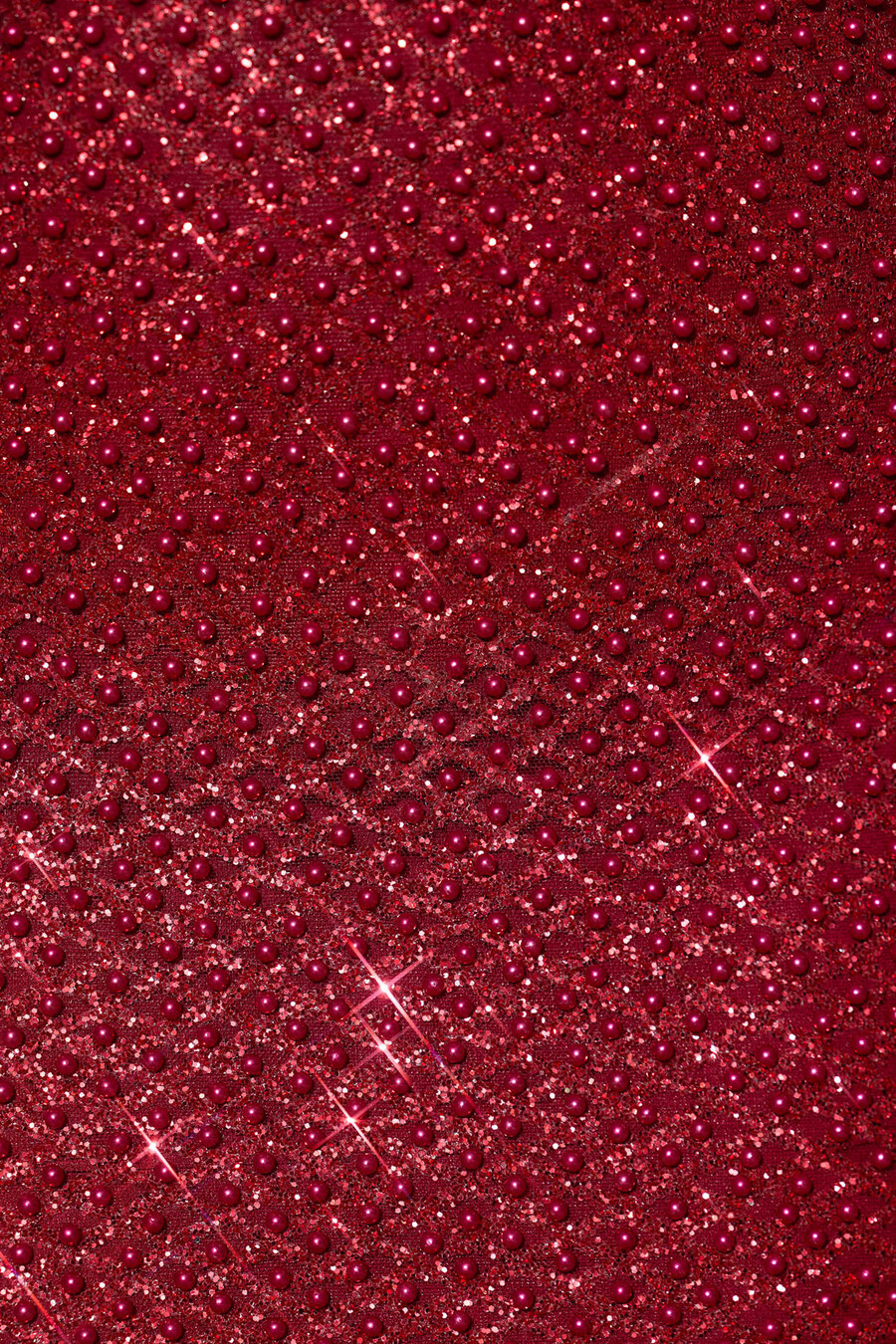 versierde midi-jurk met sweetheart-halslijn in rood