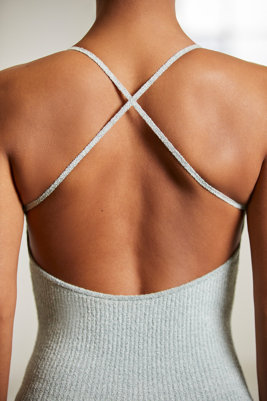 maxi-jurk met lage rug in mintgroen