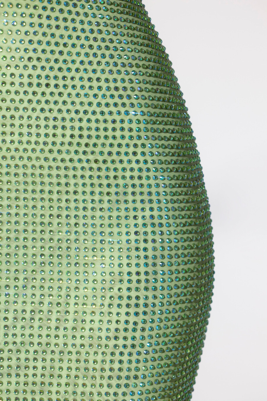 versierde strapless avondjurk in saliegroen