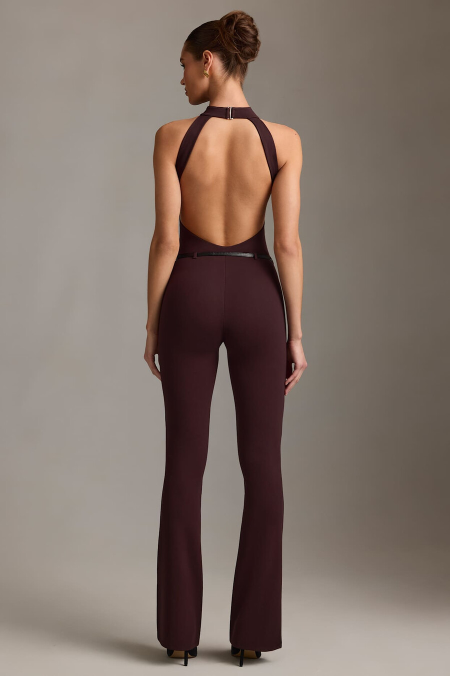rugloze coltrui jumpsuit in chocoladebruin