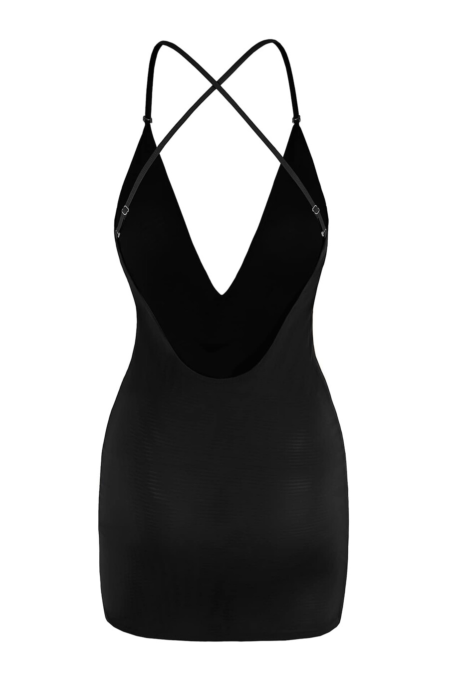 intimates mini-jurk van zacht mesh in verschillende stijlen zwart