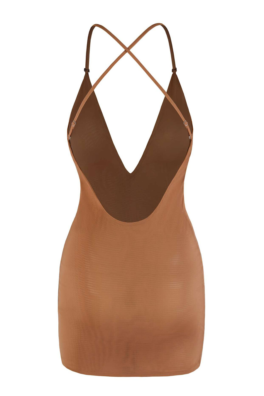intimates mini-jurk van zacht mesh in honingkleur