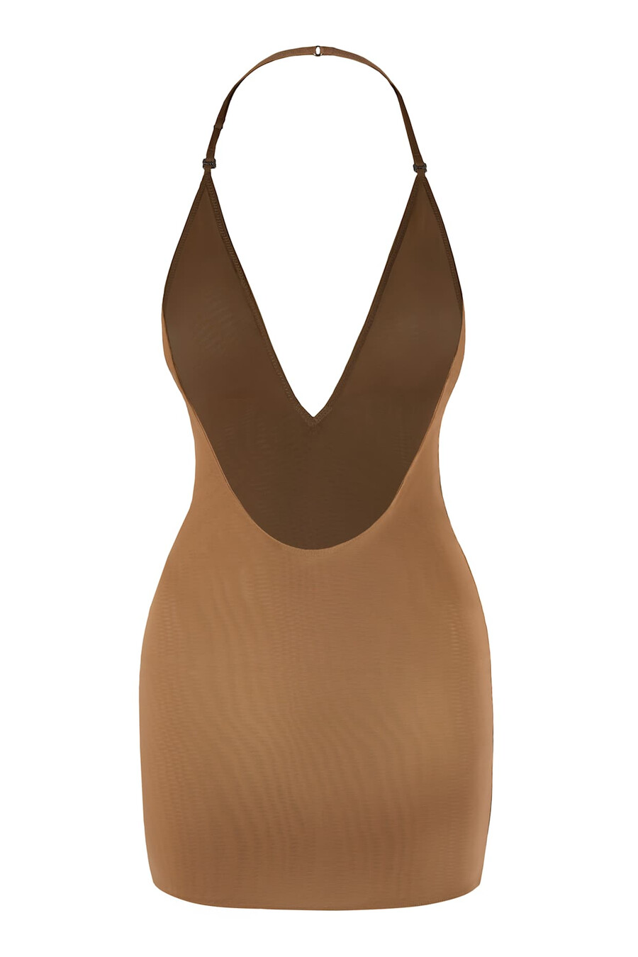 intimates mini-jurk van zacht mesh in amandelkleur