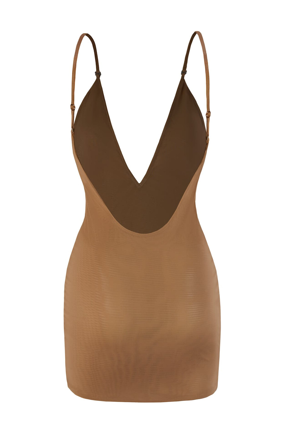 intimates mini-jurk van zacht mesh in amandelkleur