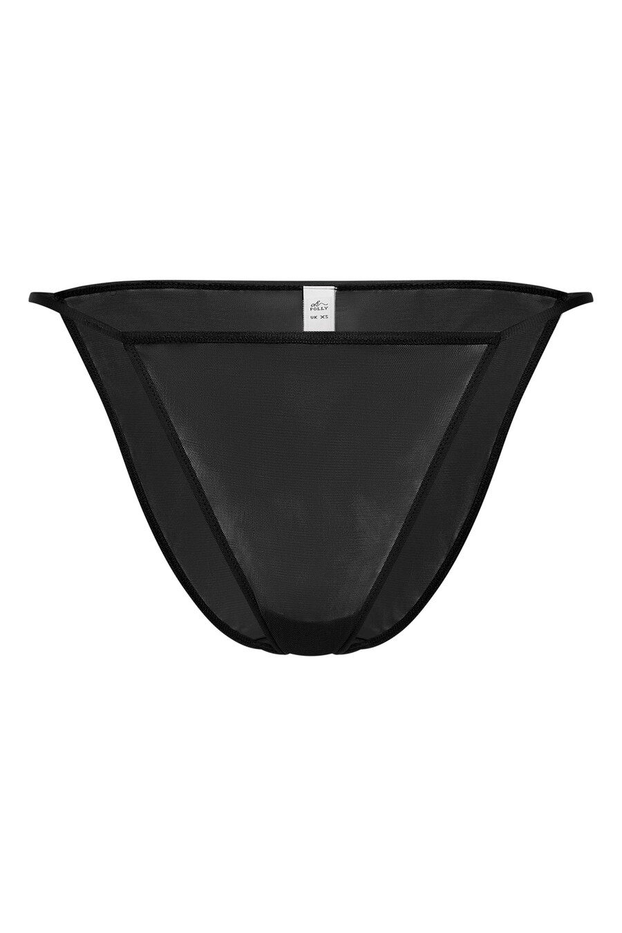 zachte mesh stringbikini in zwart