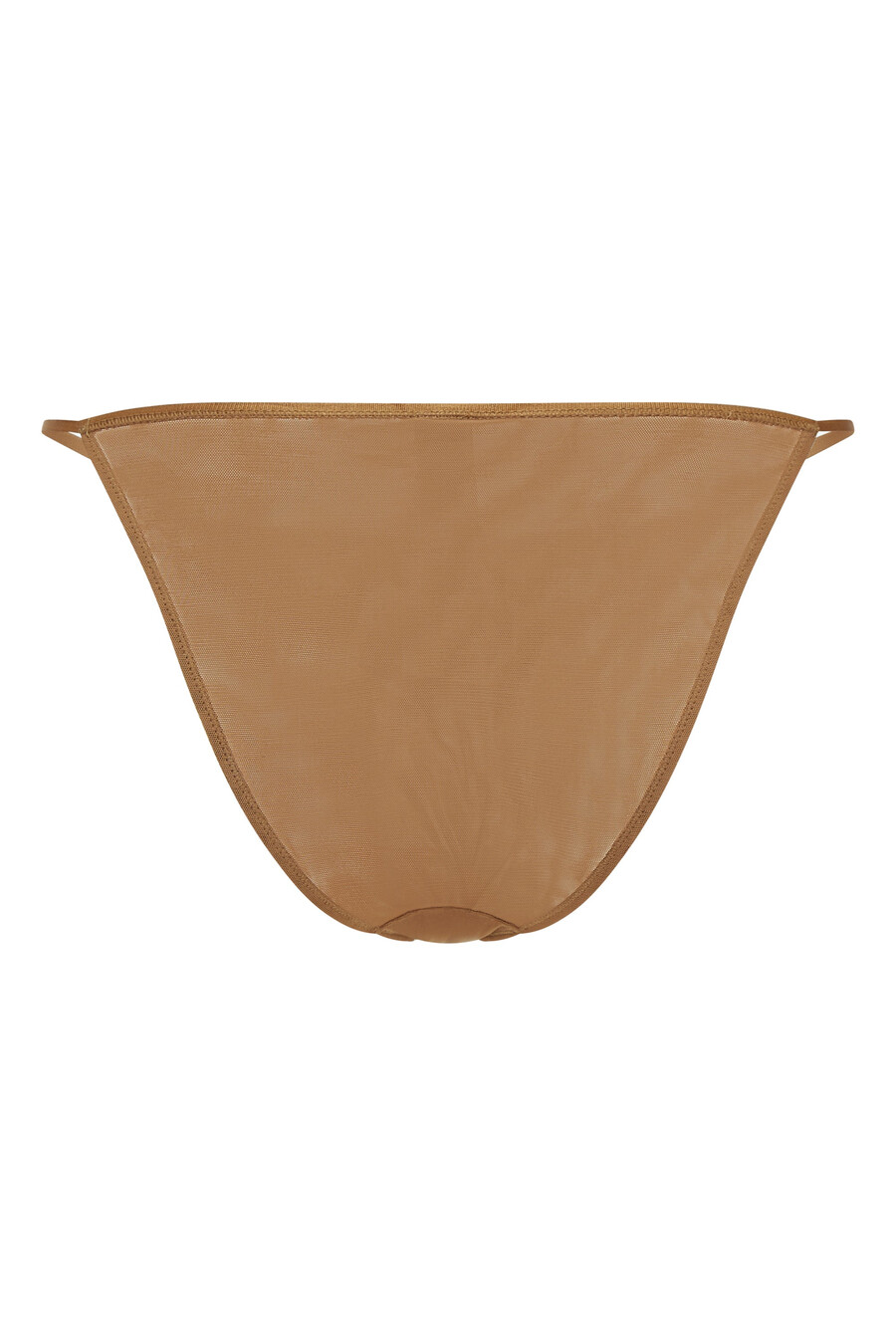 zachte mesh stringbikini in amandelkleur