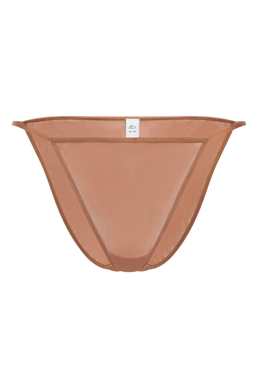 zachte mesh stringbikini in honingkleur