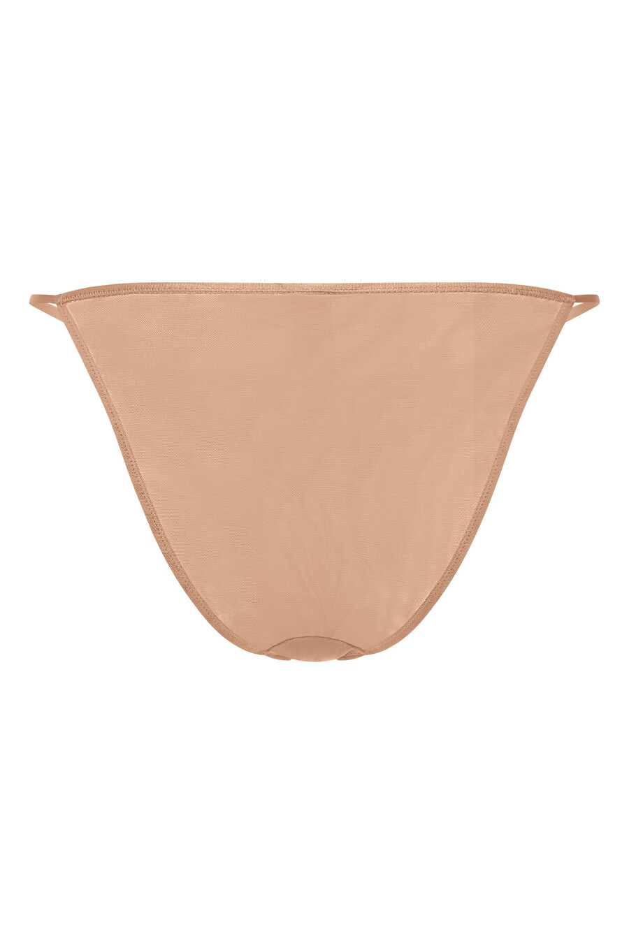 zachte mesh stringbikini in warme perzikkleur