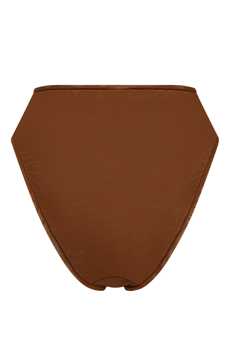 zachte mesh slip met hoge taille in kastanjebruin