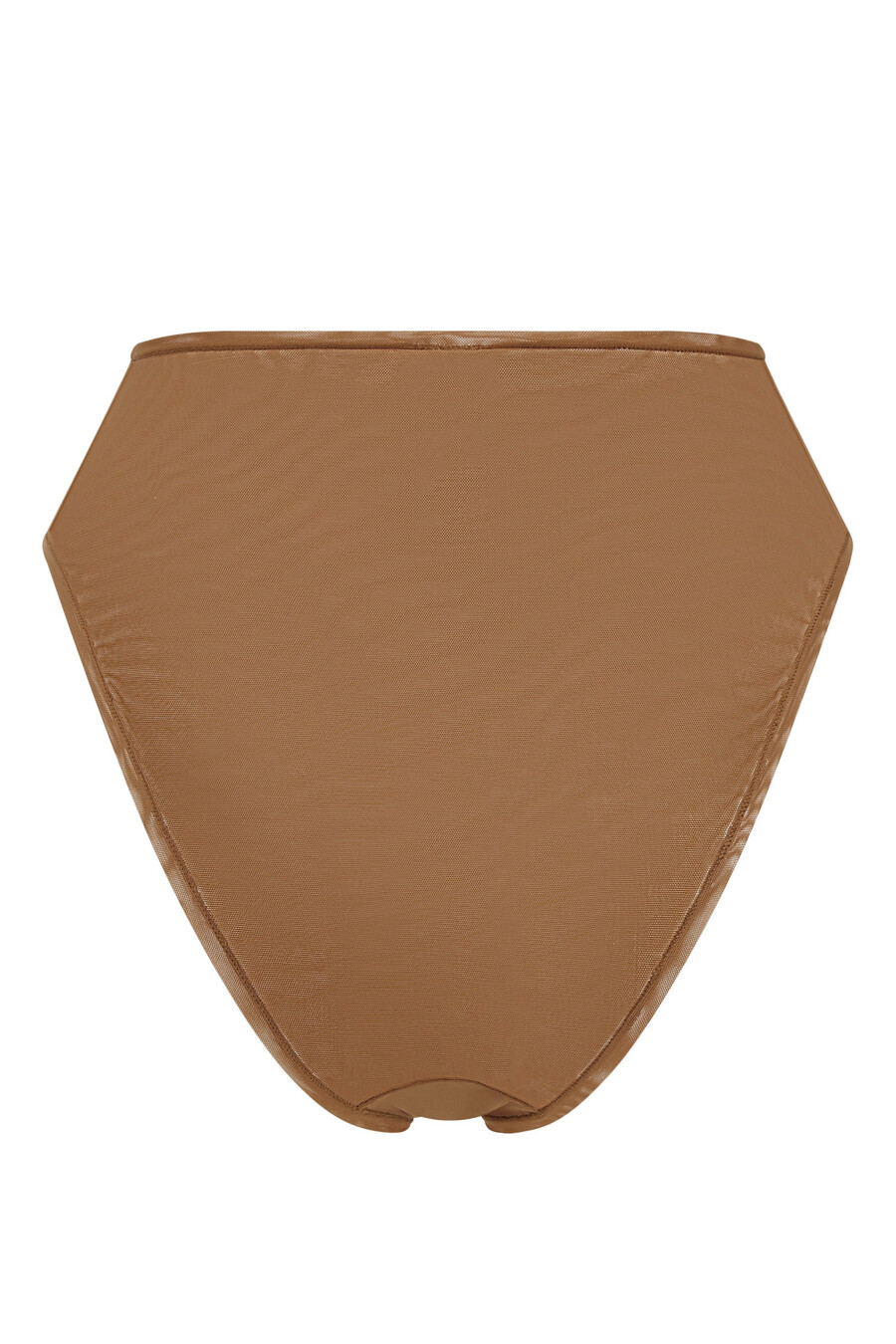 zachte mesh slip met hoge taille in amandelkleur