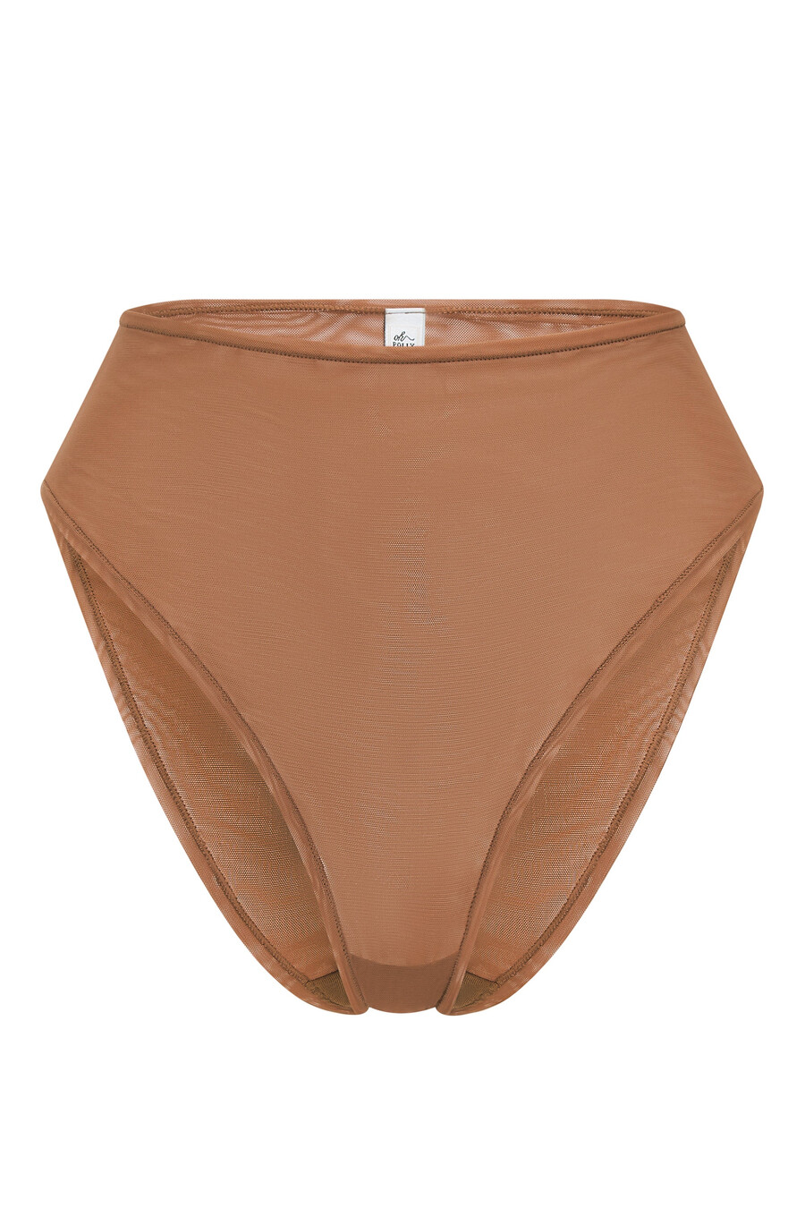 zachte mesh slip met hoge taille in honingkleur
