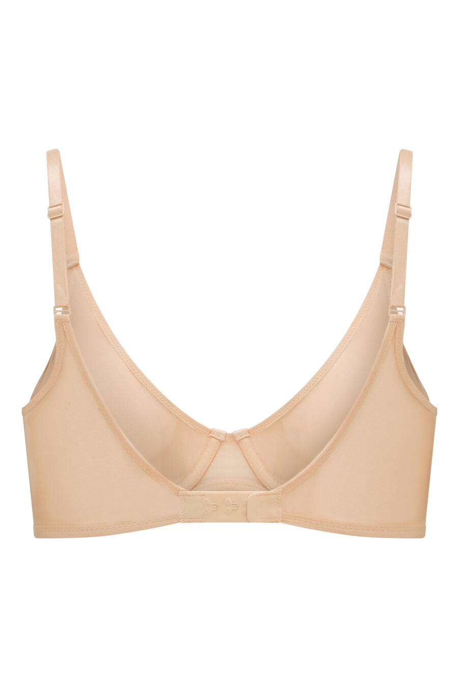 zachte mesh beha met één laag en beugel in beige