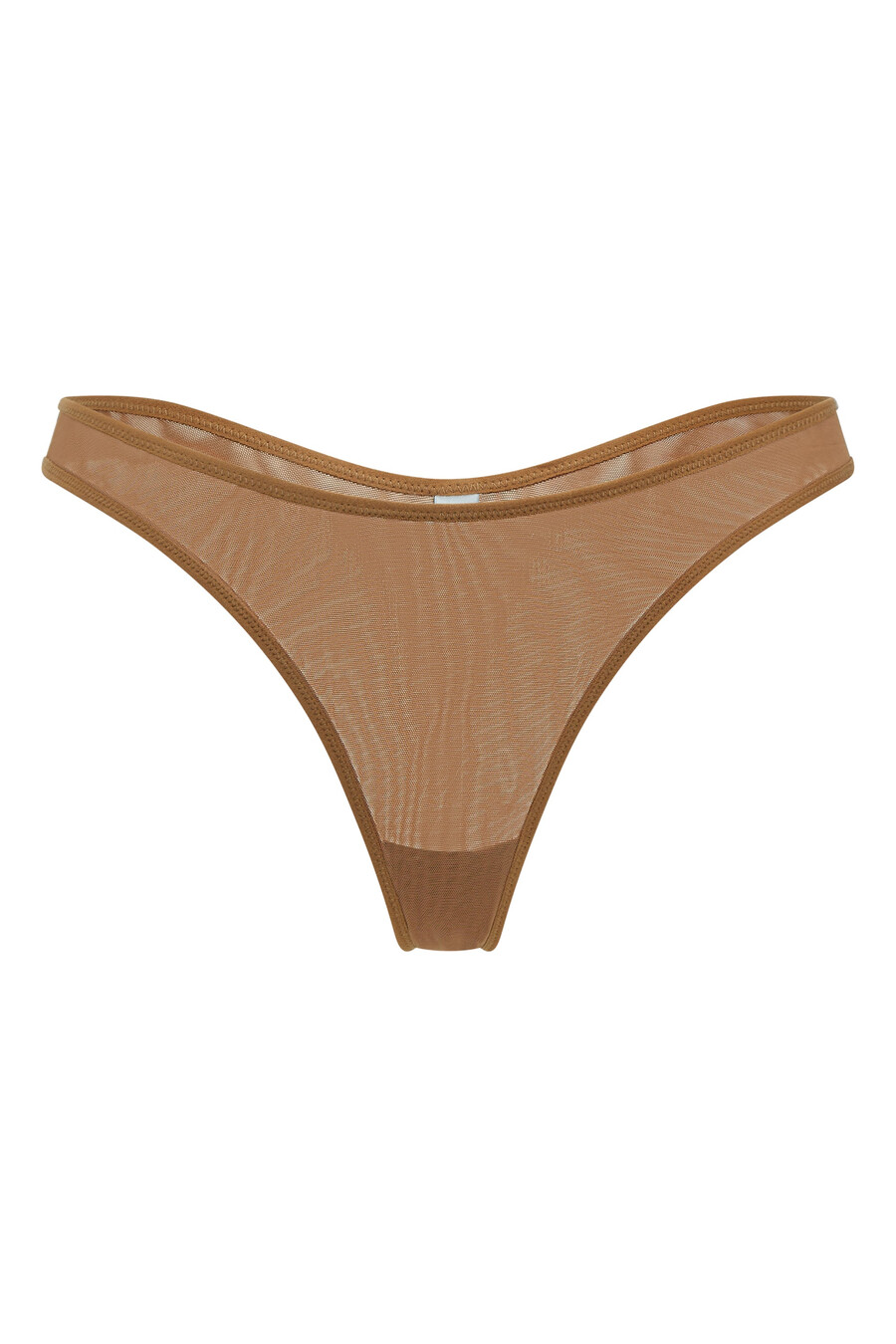 zachte mesh string in amandelkleur
