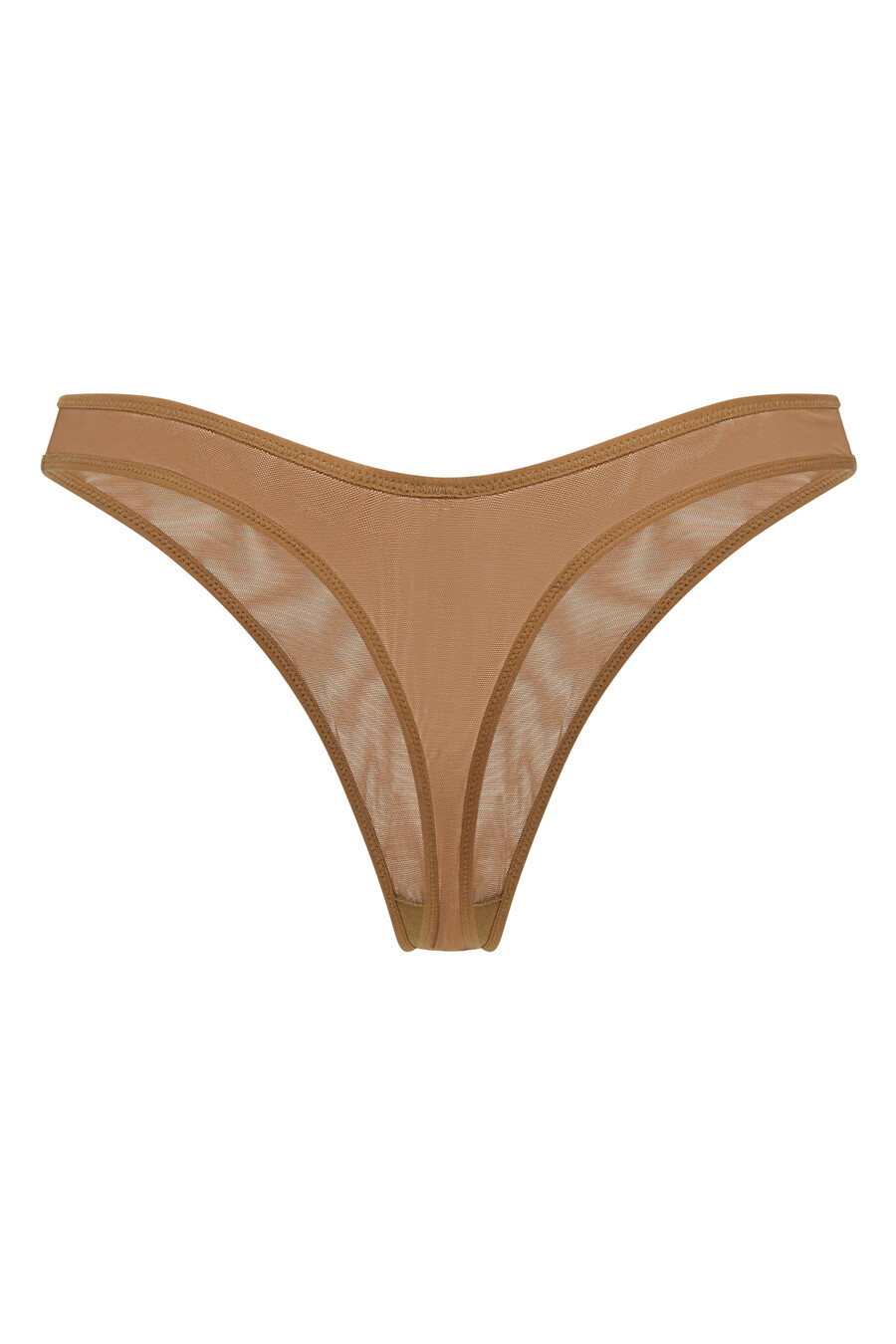 zachte mesh string in amandelkleur