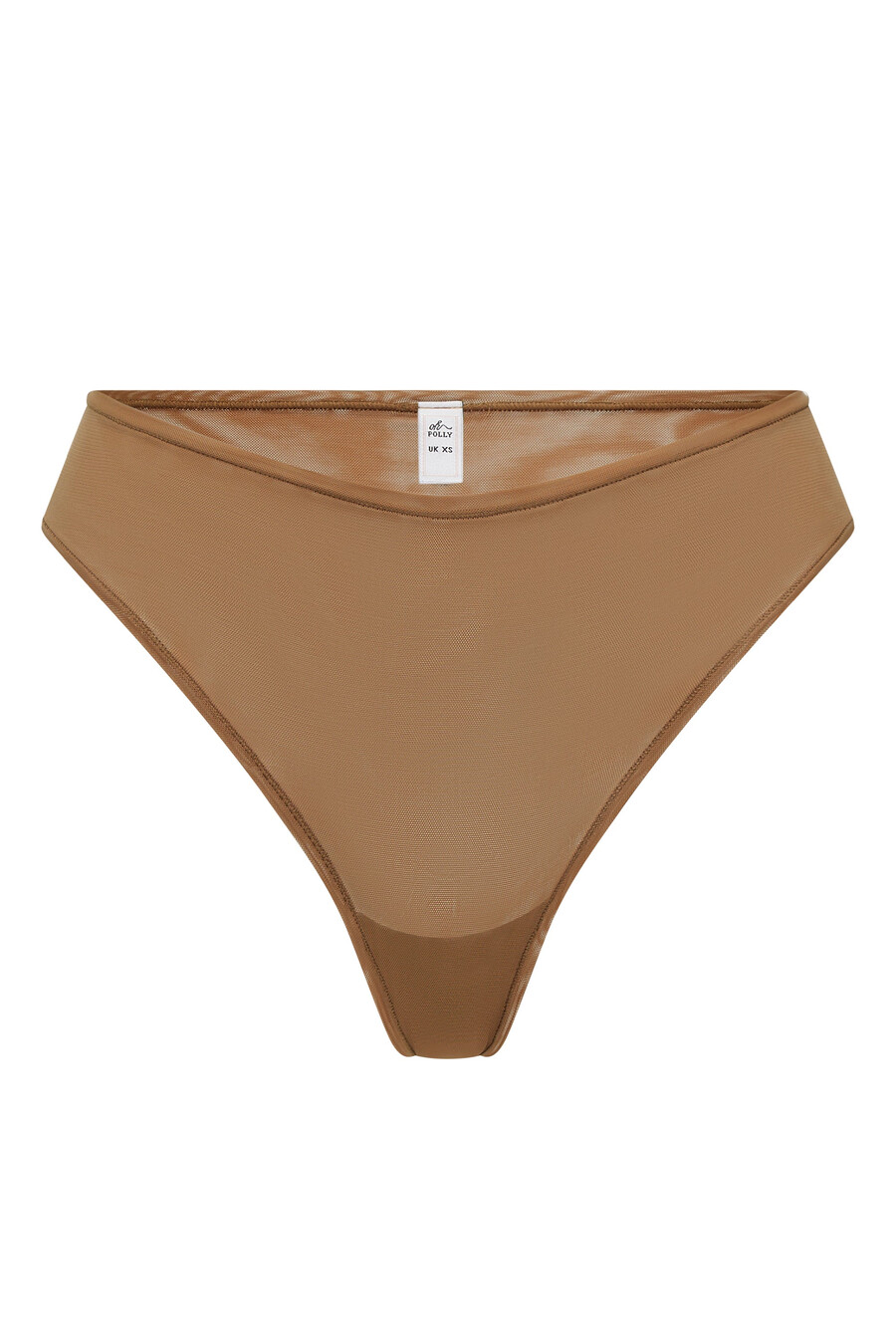 zachte mesh slip in amandelkleur