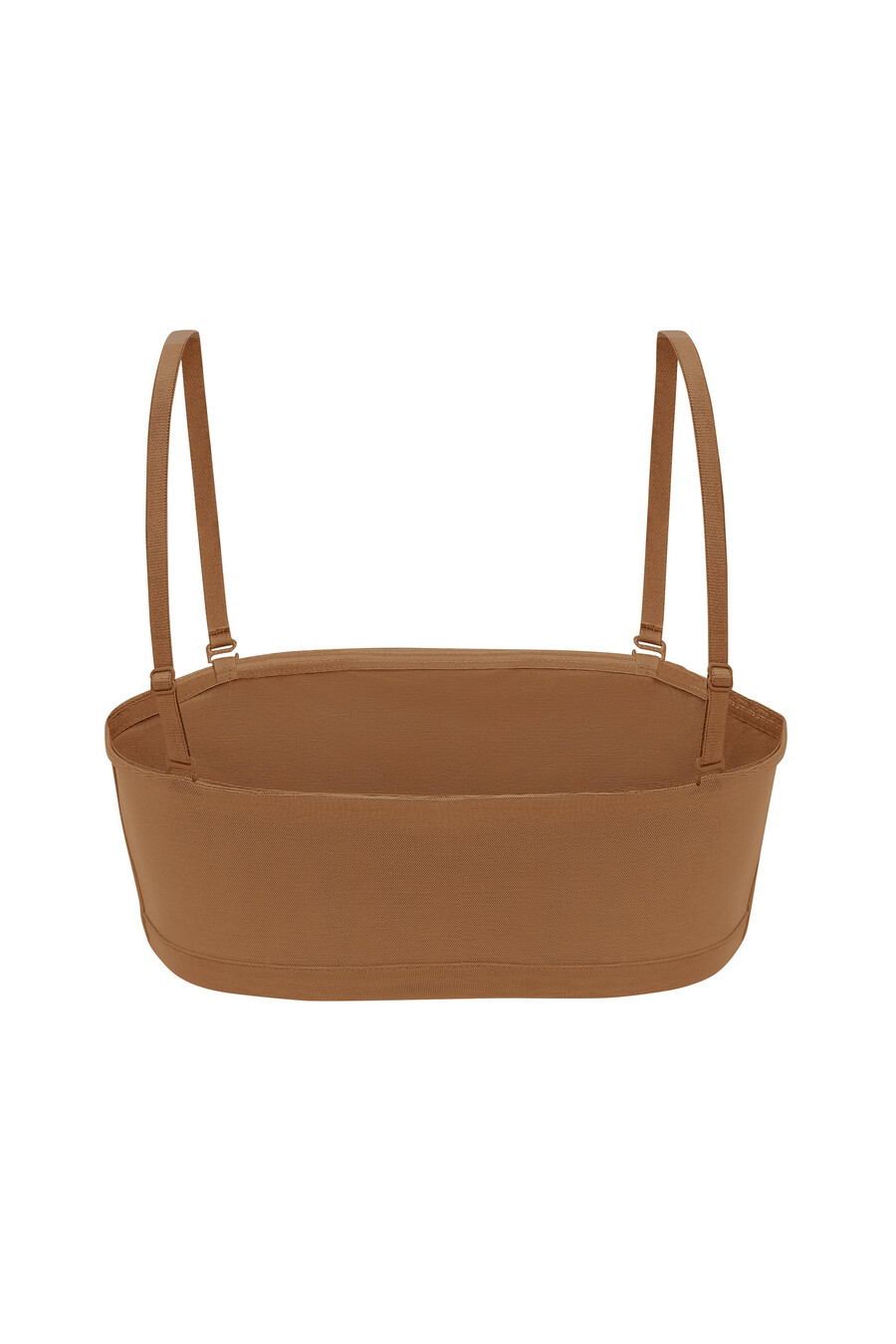 zachte mesh bandeau-bh in amandelkleur