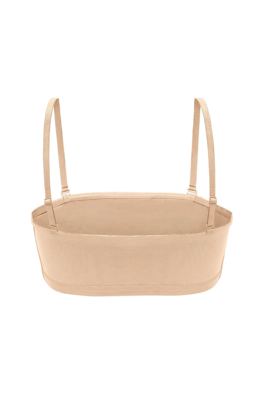 zachte mesh bandeau-bh in beige
