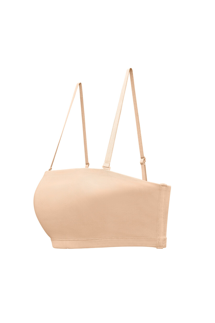 zachte mesh bandeau-bh in beige