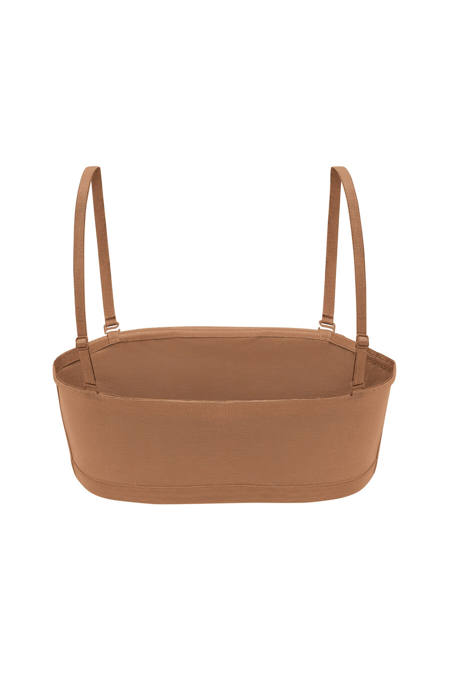 zachte mesh bandeau-bh in honingkleur