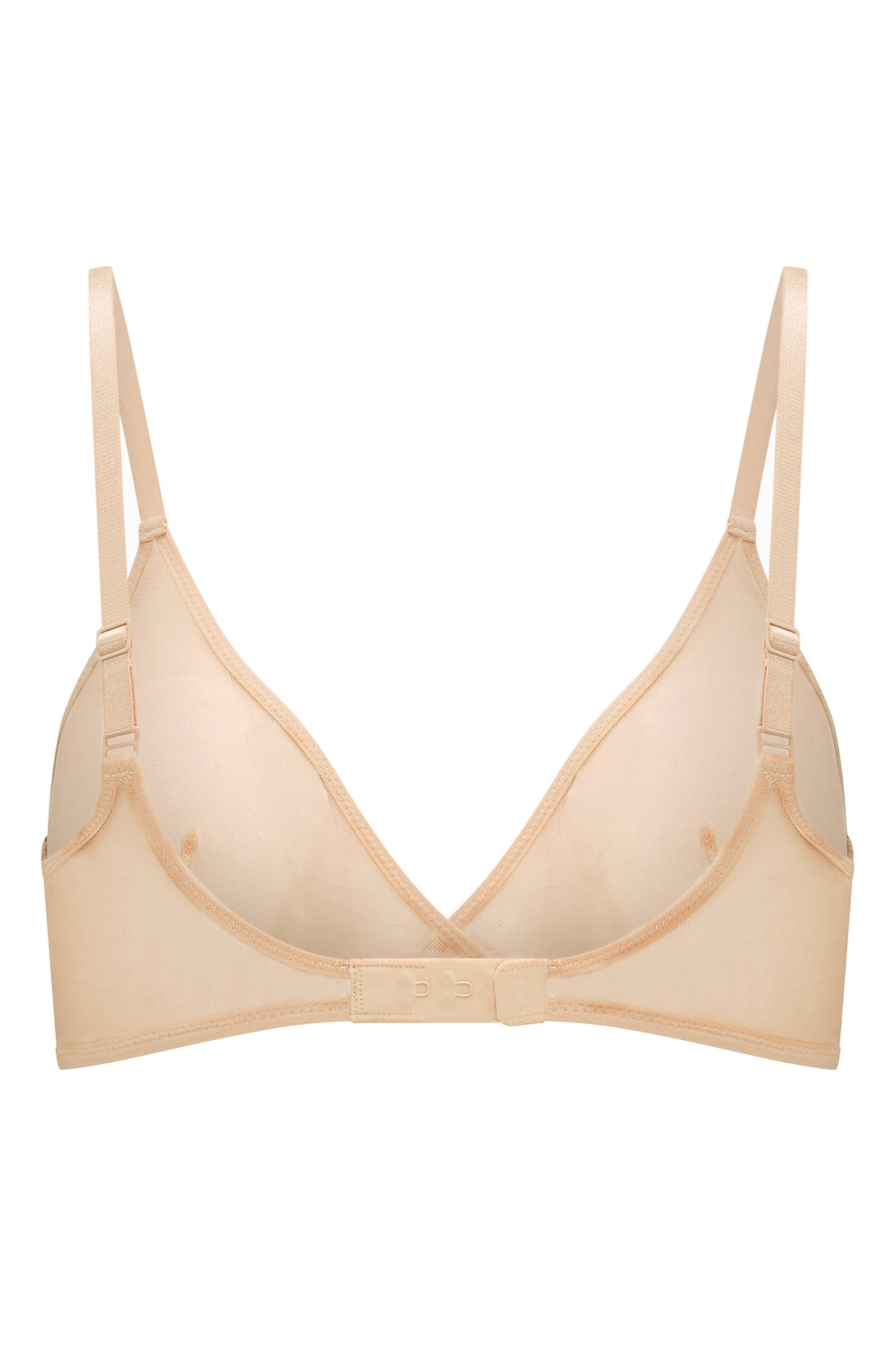 zachte mesh triangelbeha met één laag in beige