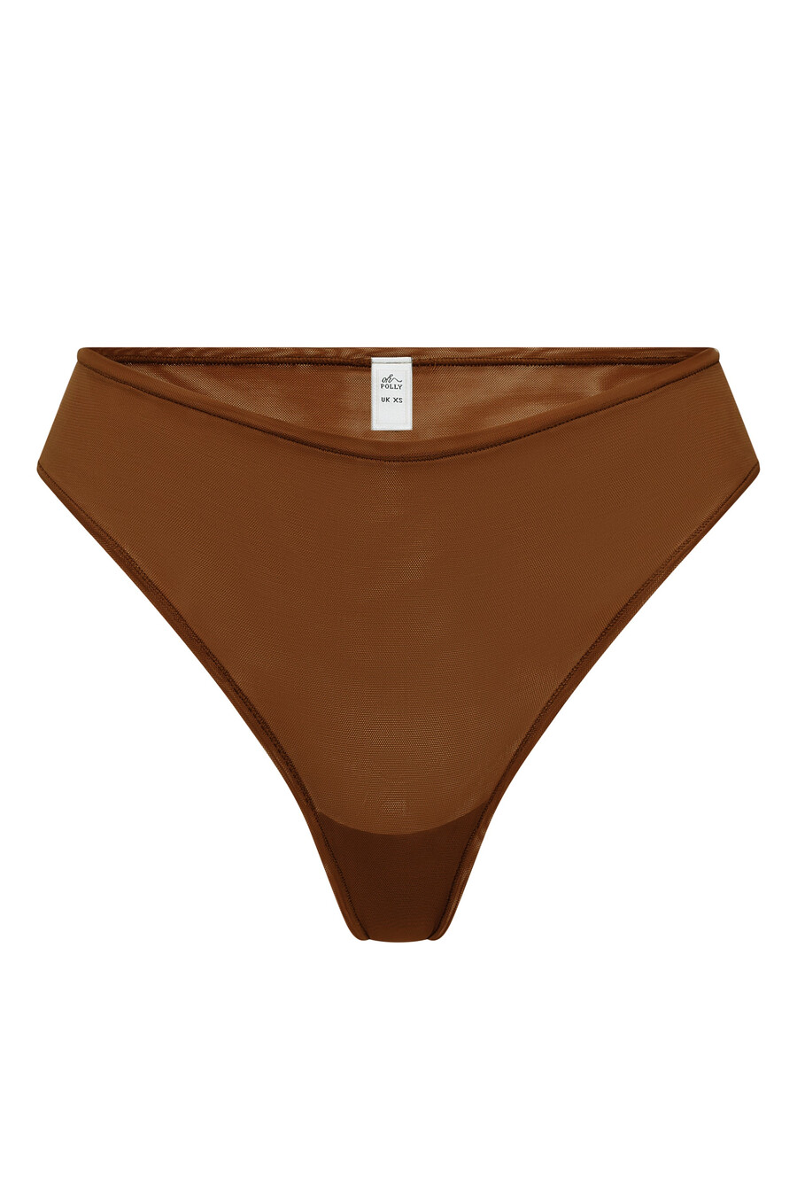 zachte mesh slip in kastanjebruin