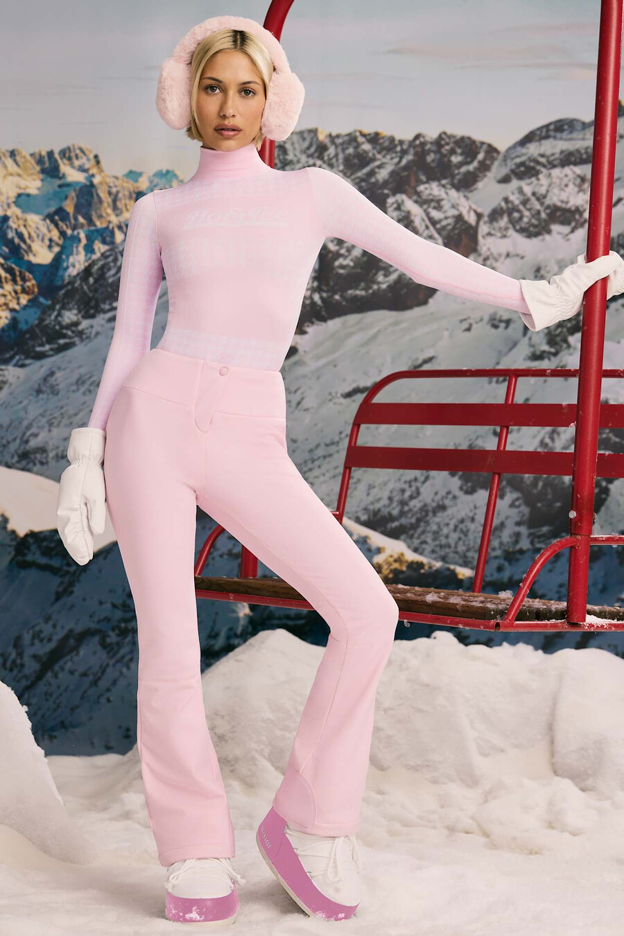 super sculpt seamless houndstooth bodysuit in pastelroze