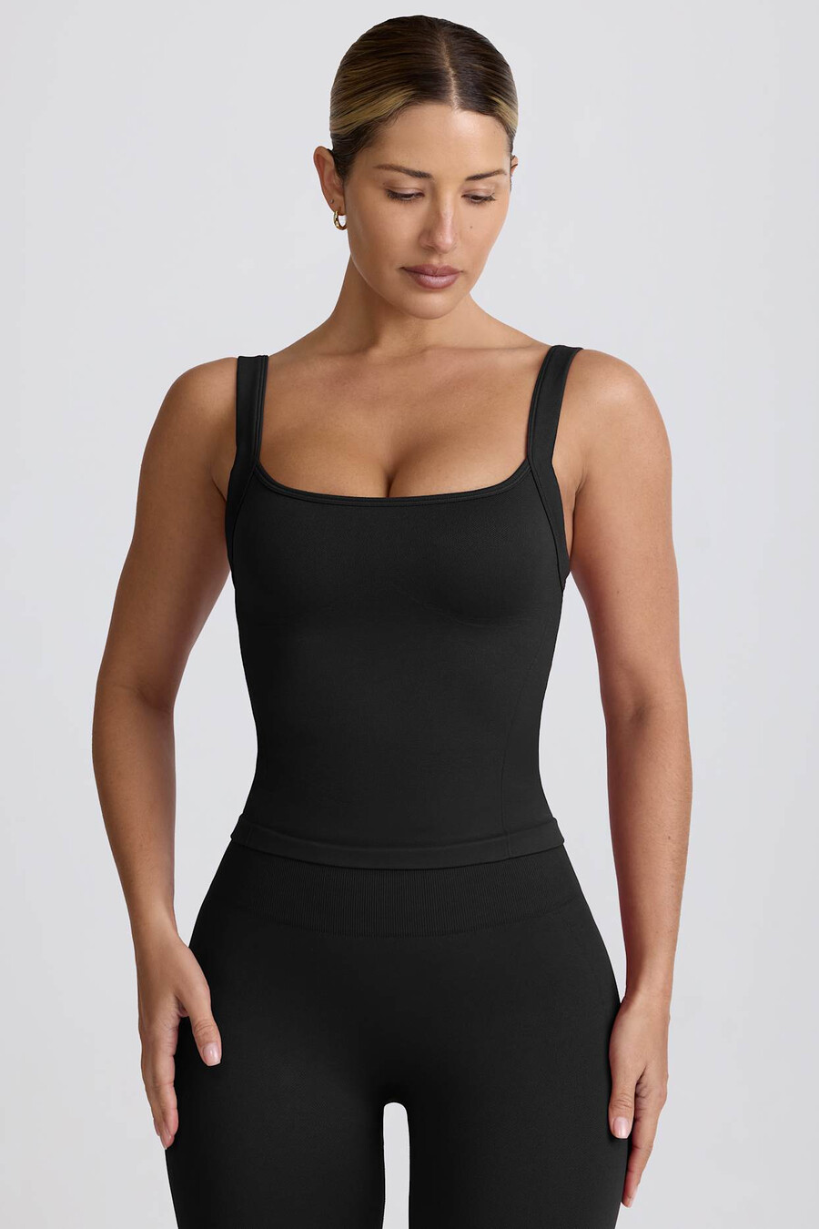 super sculpt seamless longline tanktop in zwart