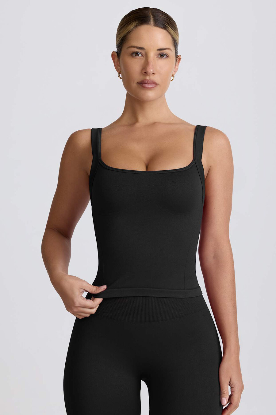 super sculpt seamless longline tanktop in zwart
