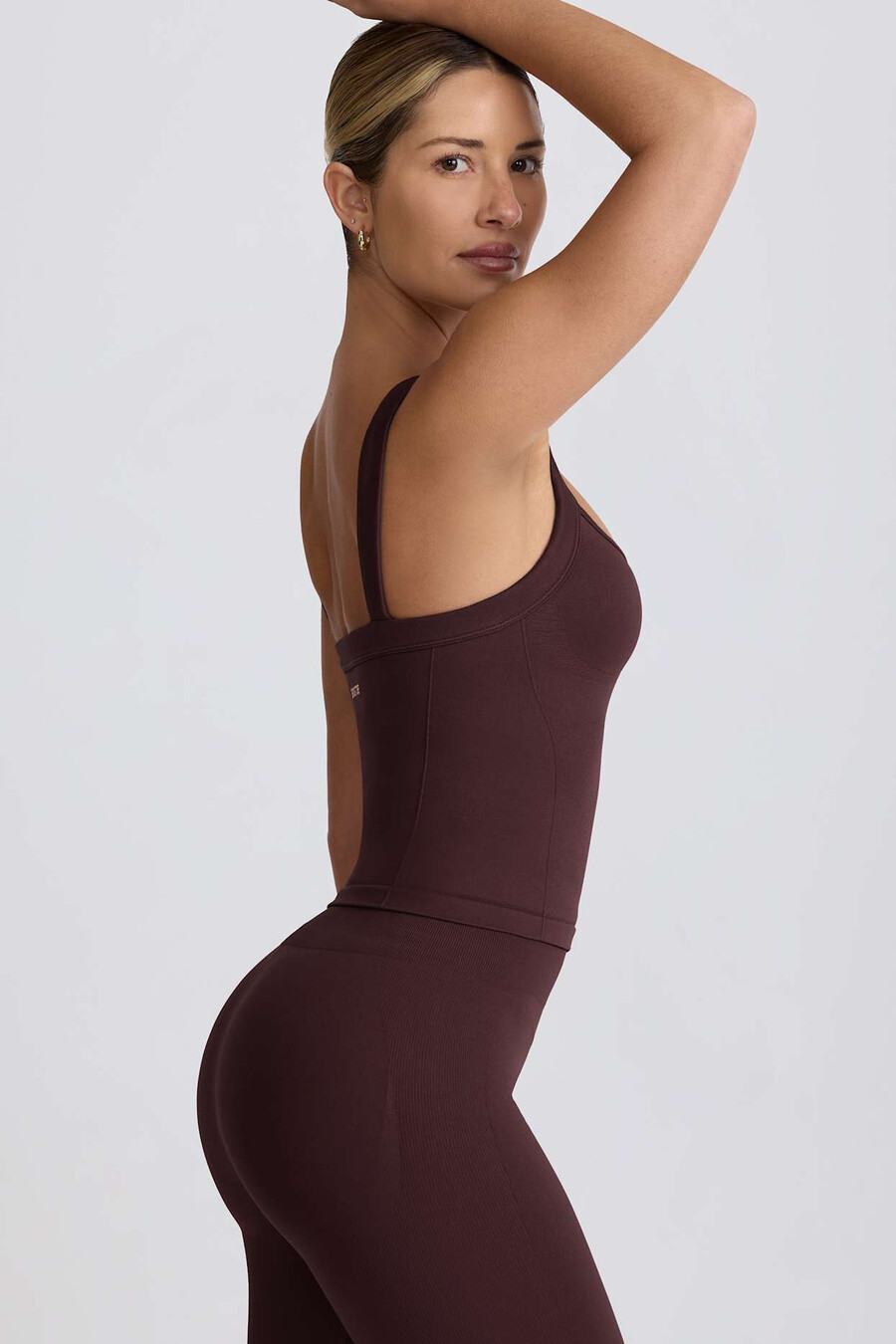 super sculpt seamless longline tanktop in chocoladebruin