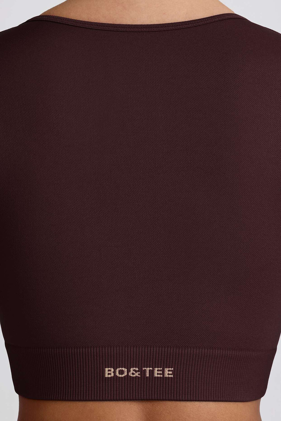 super sculpt naadloze crop top met lange mouwen in chocoladebruin
