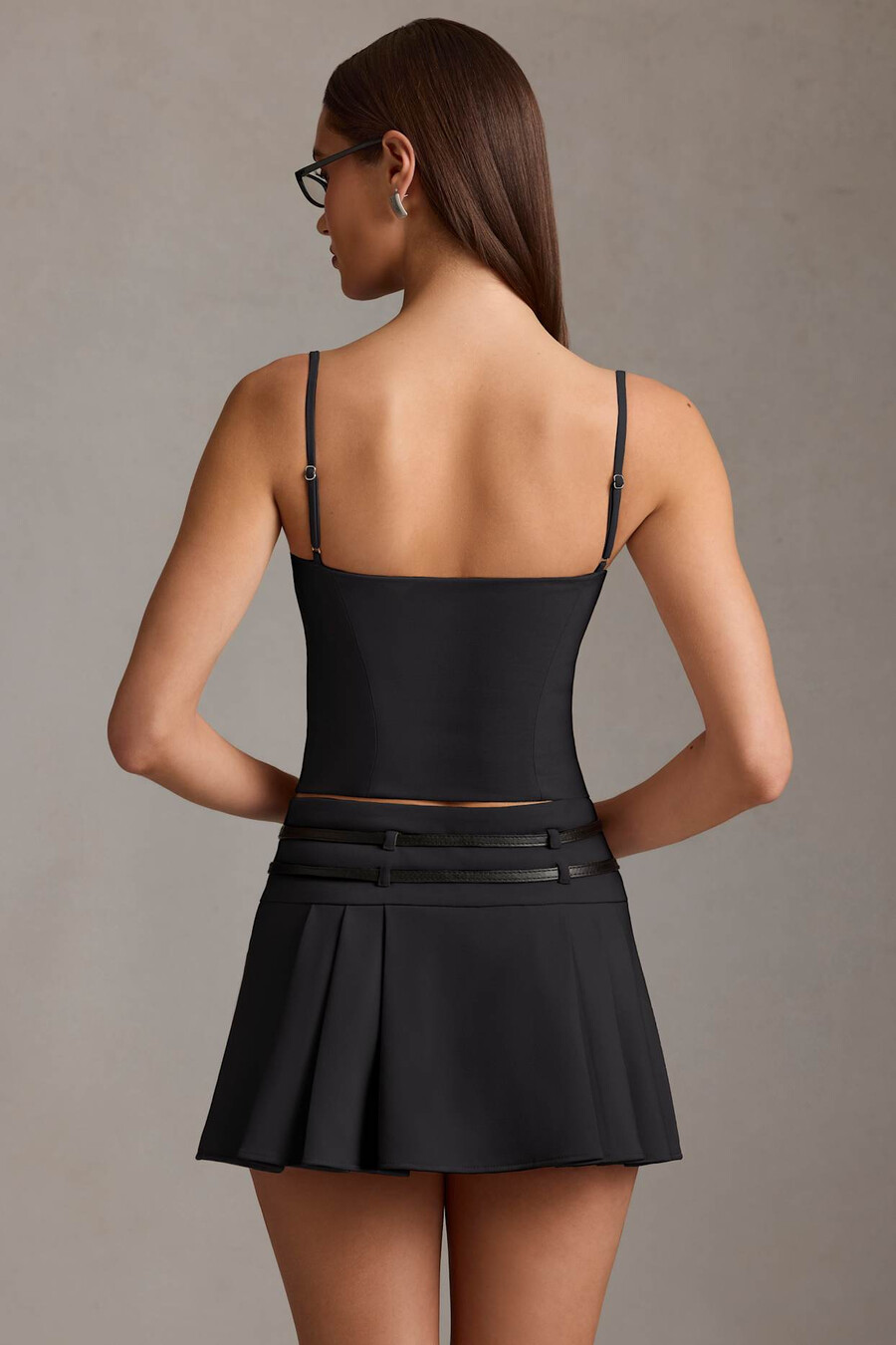 camisole top met uitgesneden bovenkant in zwart