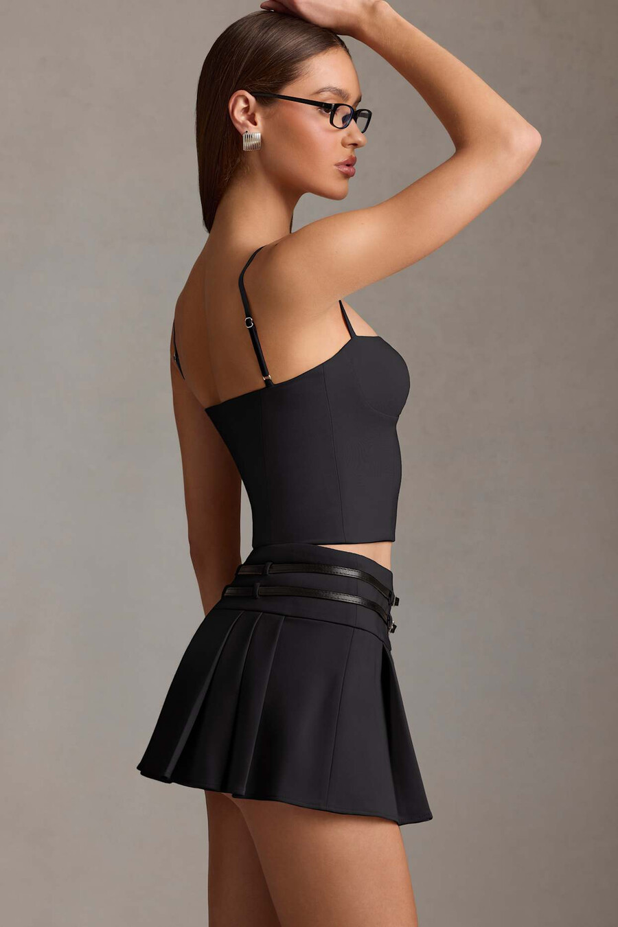 camisole top met uitgesneden bovenkant in zwart