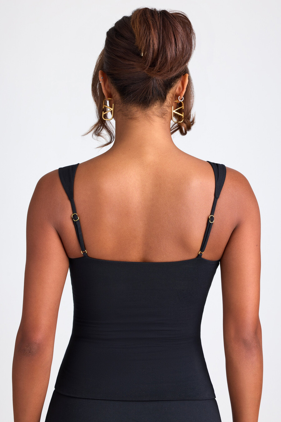 modal top met sweetheart-halslijn in zwart