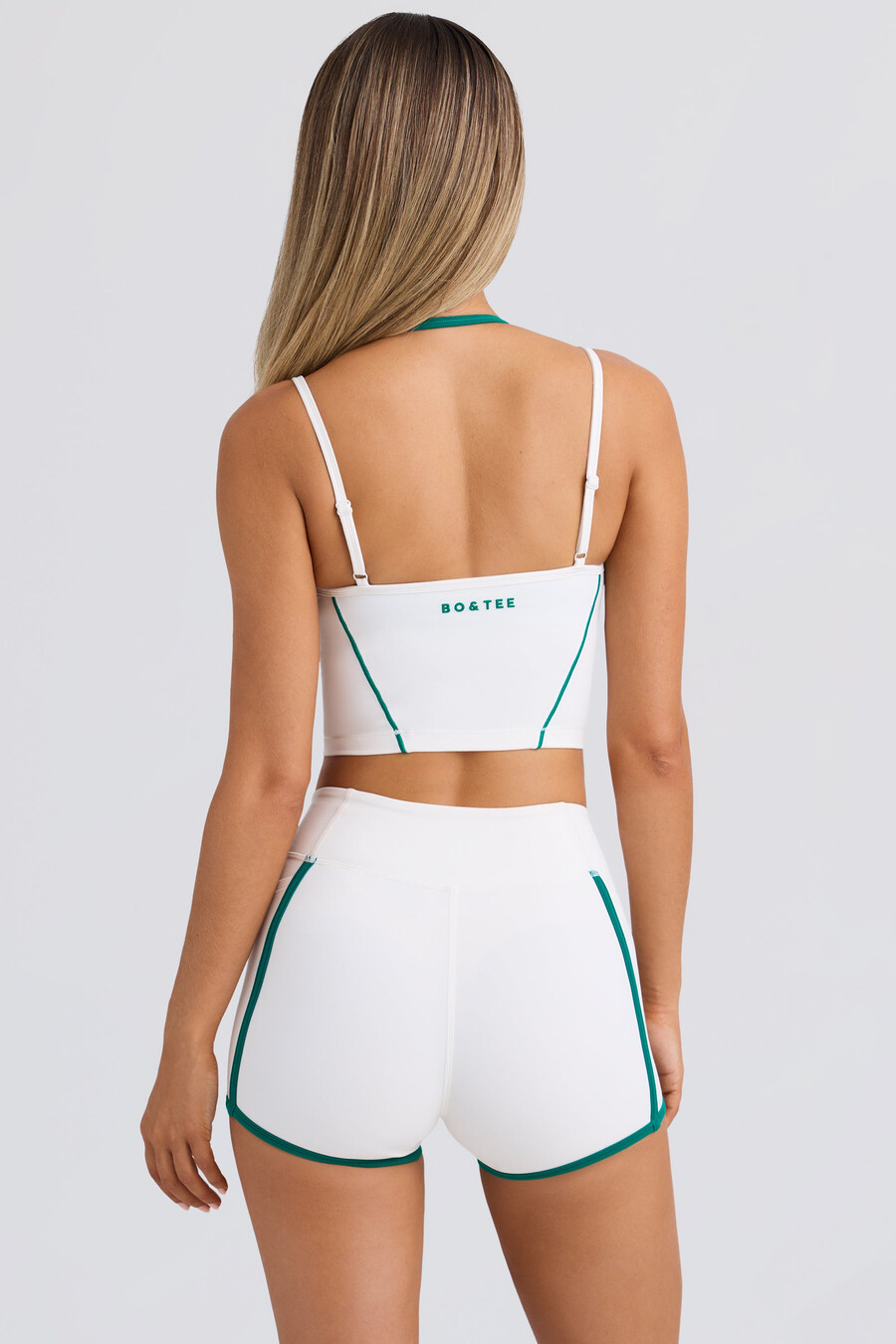 zachte sportieve gelaagde cropped tanktop in wit